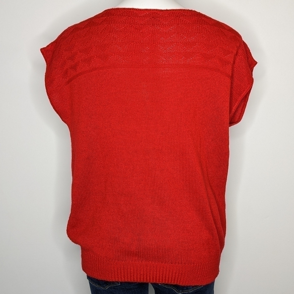 ✨3/$15 Vintage Sweaters USA red sailboat short sleeve sweater L - Picture 7 of 10
